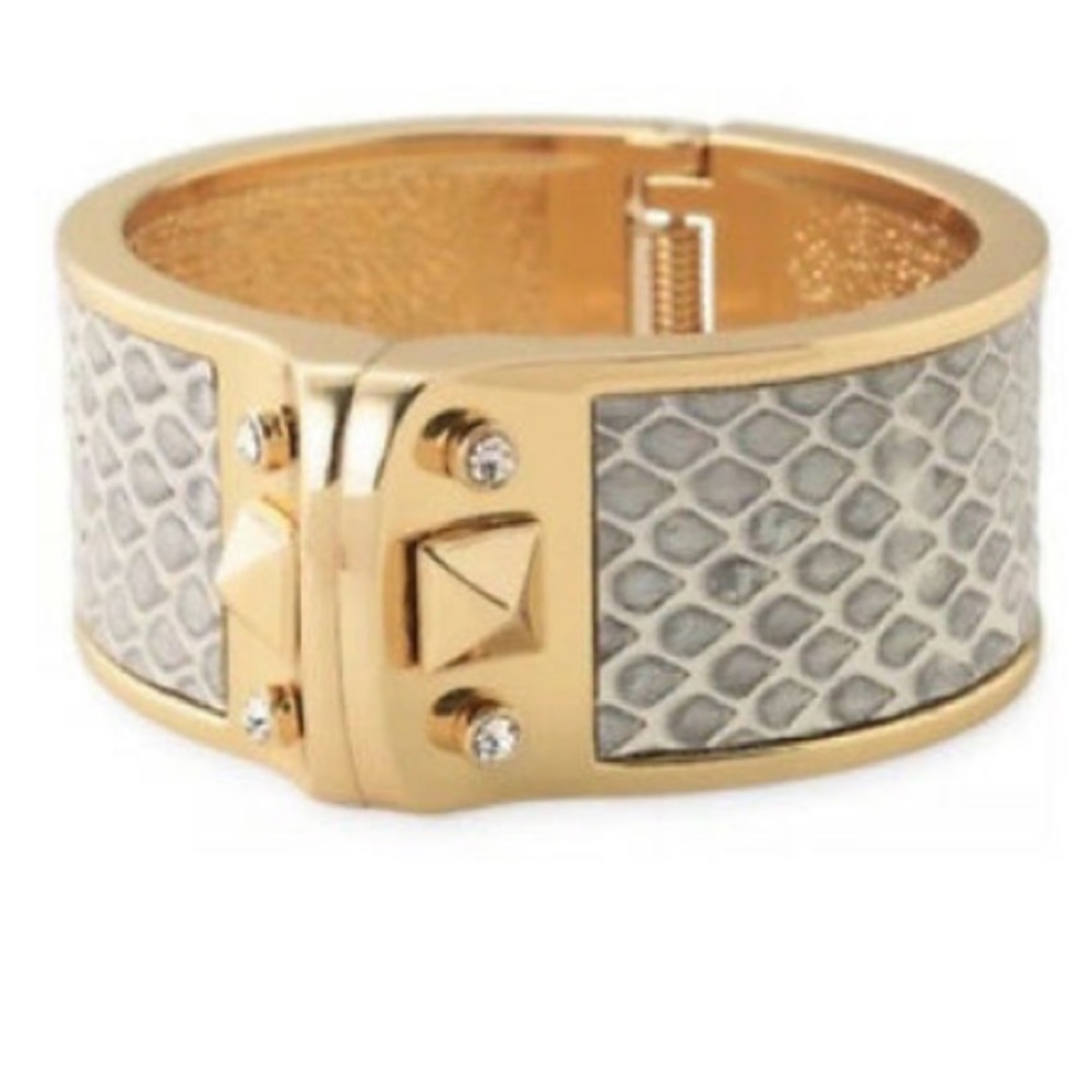 Stella & Dot gold and snakeskin cuff